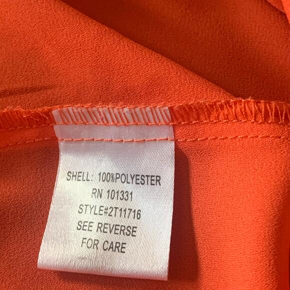 Charlotte Russe Orange Blouse Size Medium - Picture 6 of 9
